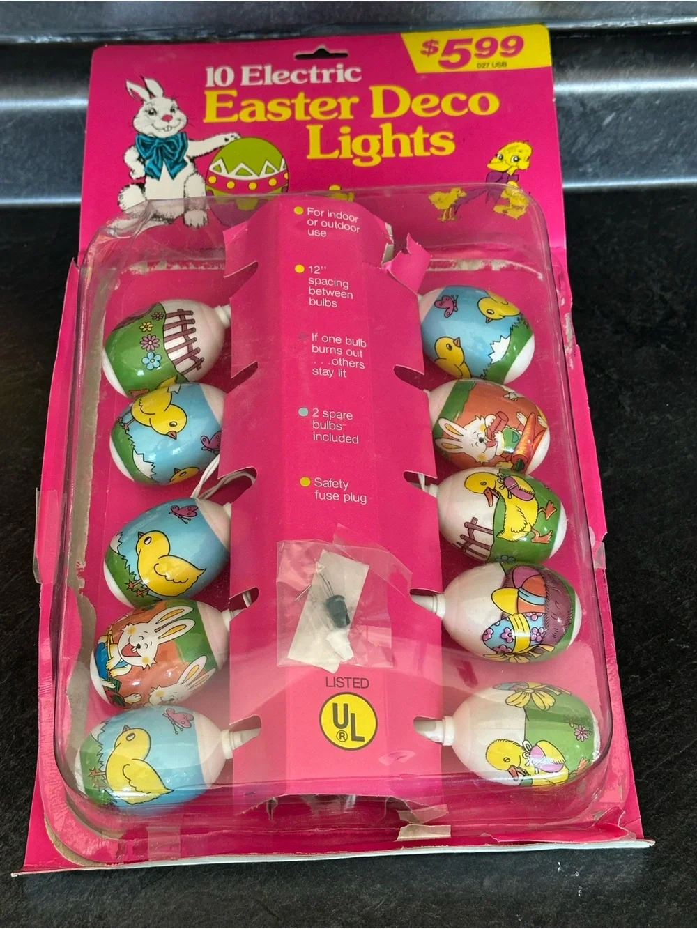 Vintage Easter Deco Lights - WORKING! Egg String Lights